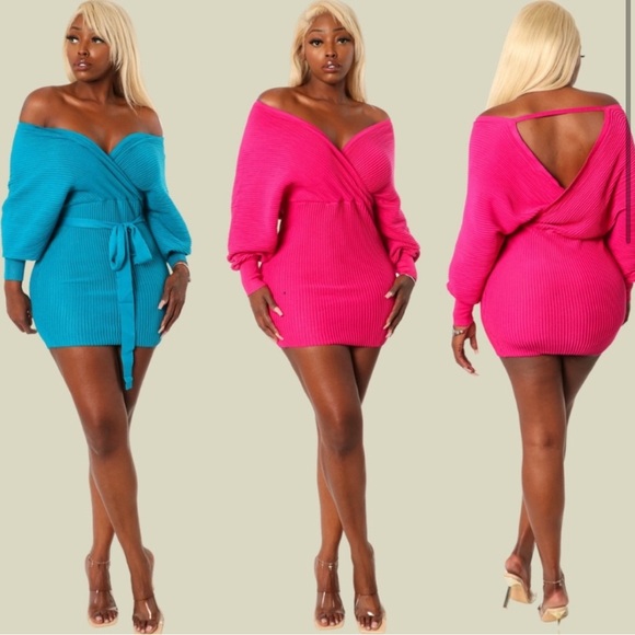 Pink Off Shoulder Mini Dress - Picture 7 of 7